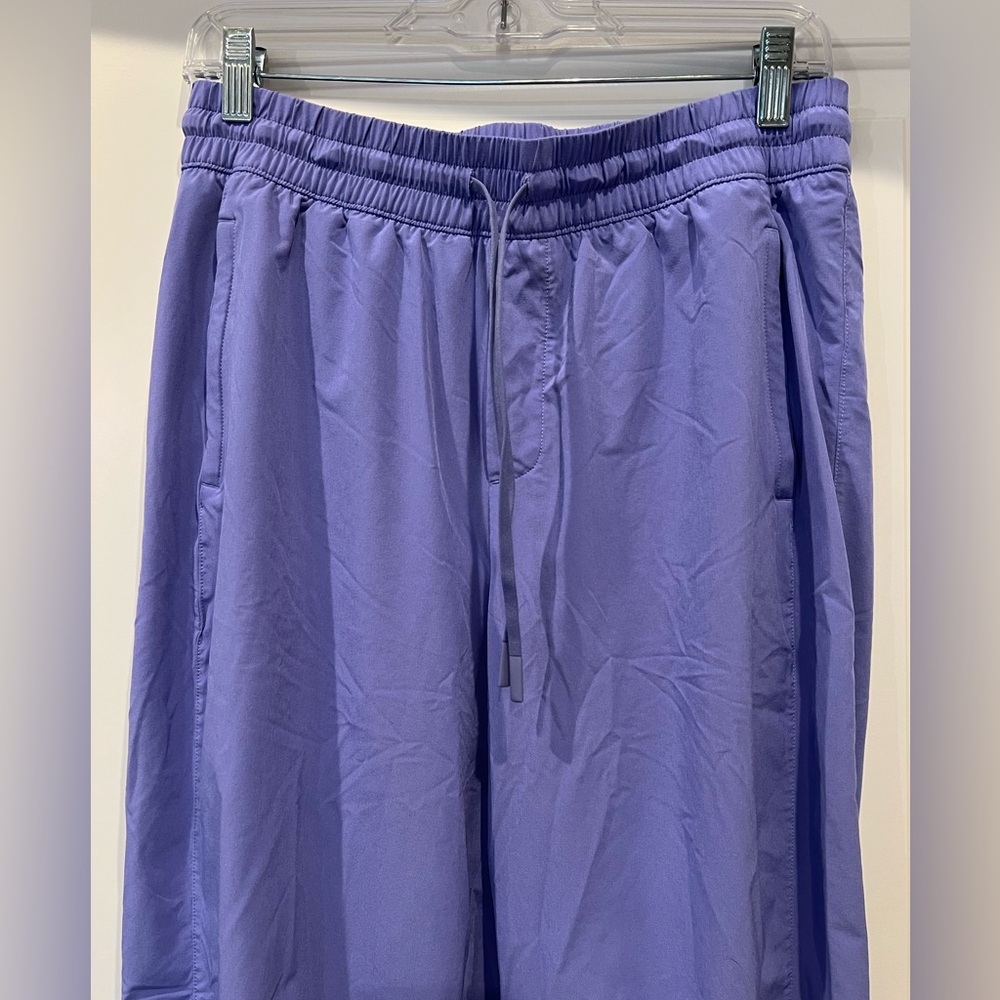 Athleta Lightweight Jogger Pants Purple Elastic Waist Zip Pocket Size 10